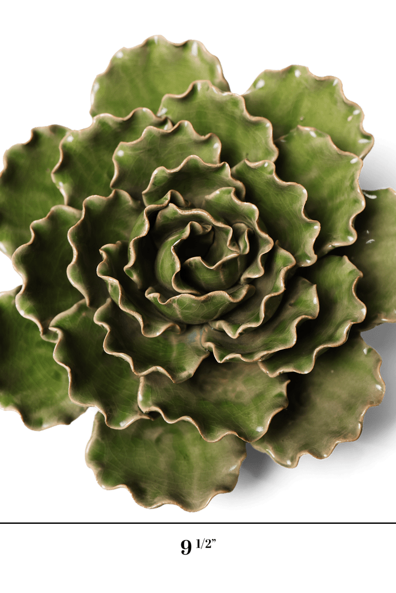 Ceramic Flower Lettuce Green XL 5 - Chive UK Wholesale