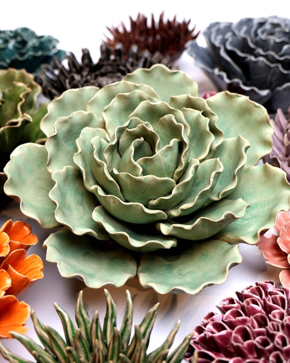 Ceramic Flower Lettuce Mint XL 5 - Chive UK Wholesale