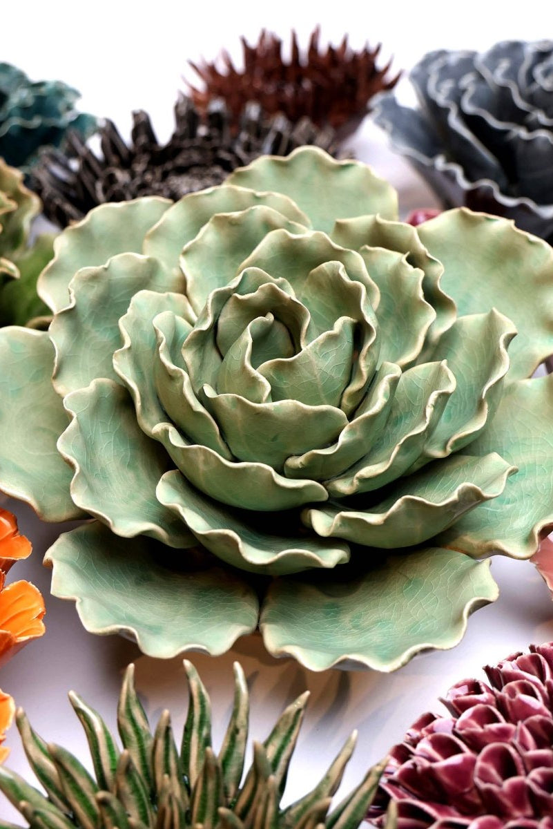 Ceramic Flower Lettuce Mint XL 5 - Chive UK Wholesale