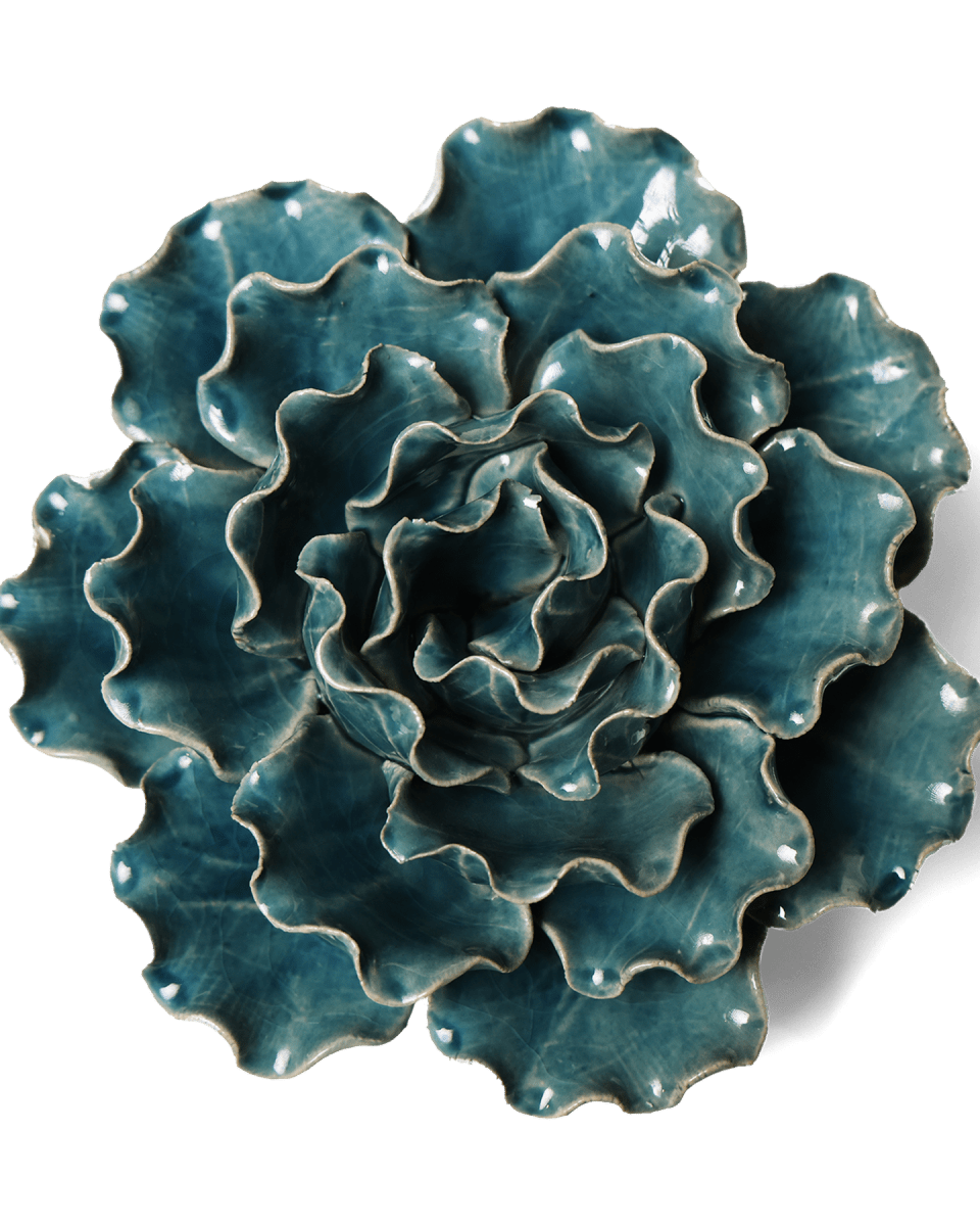 Ceramic Flower Lettuce Teal Large 5 - Chive UK Wholesale