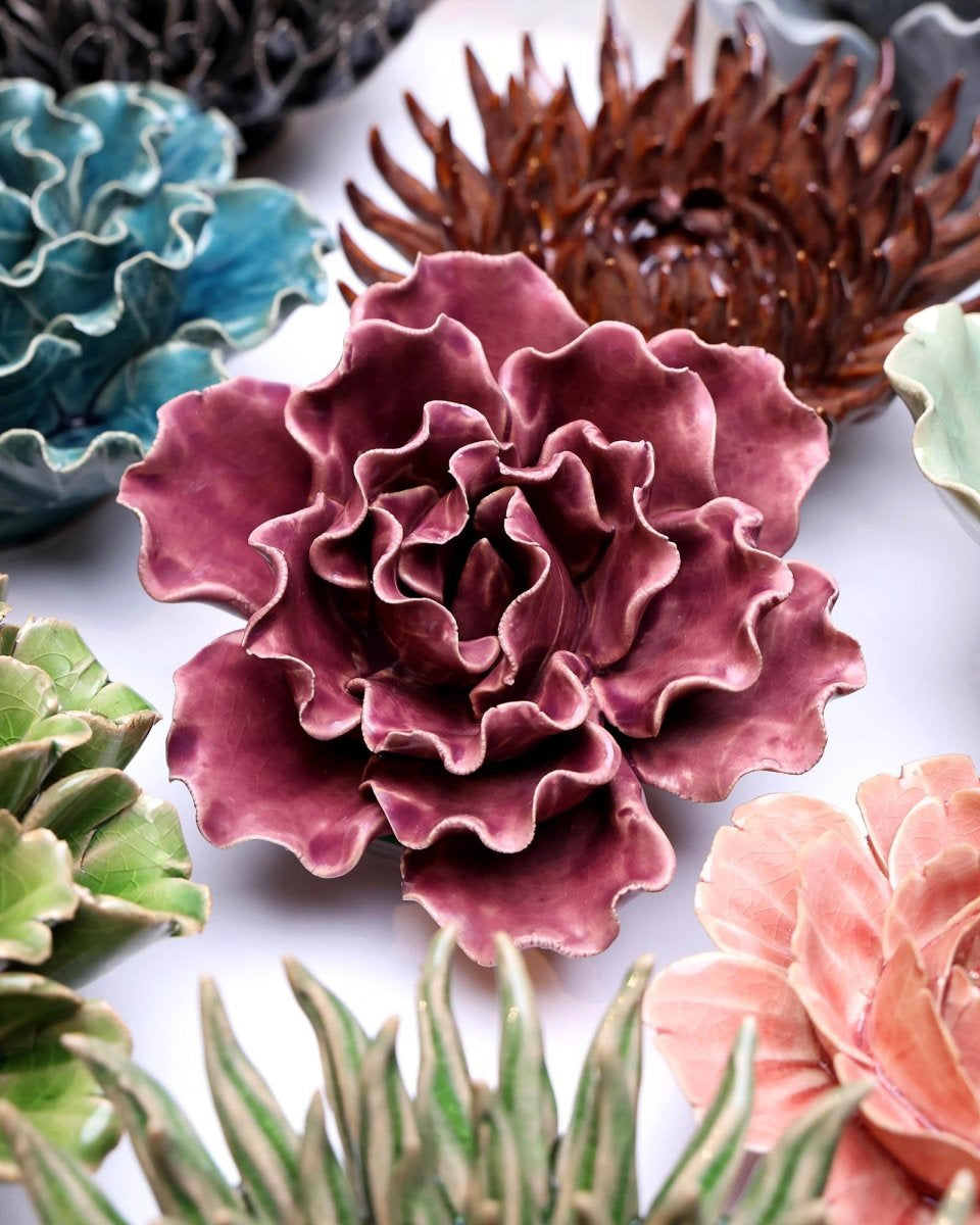 Ceramic Flower Lettuce Purple Medium - Chive UK Wholesale