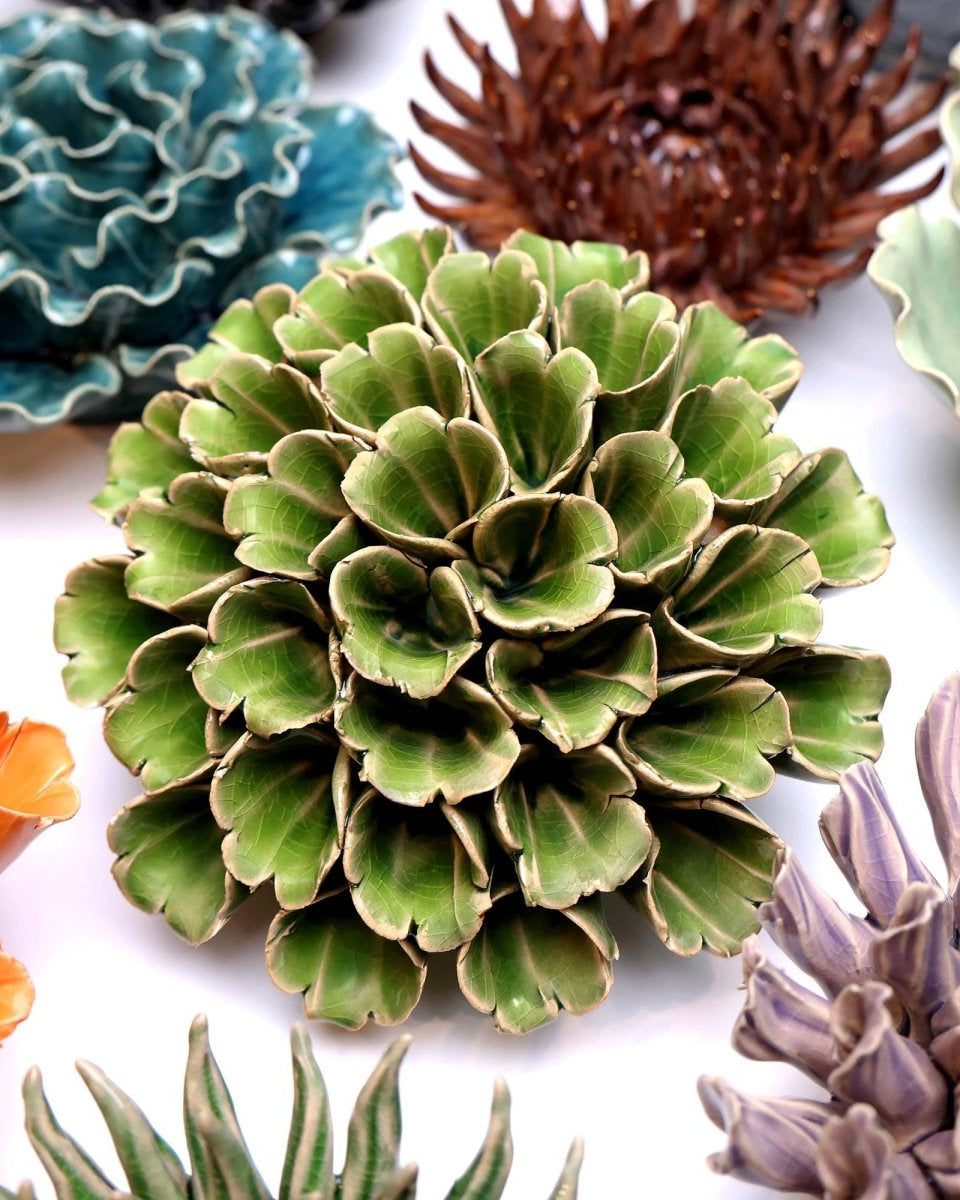 Ceramic Flower Polyp Green Large - Chive UK Wholesale
