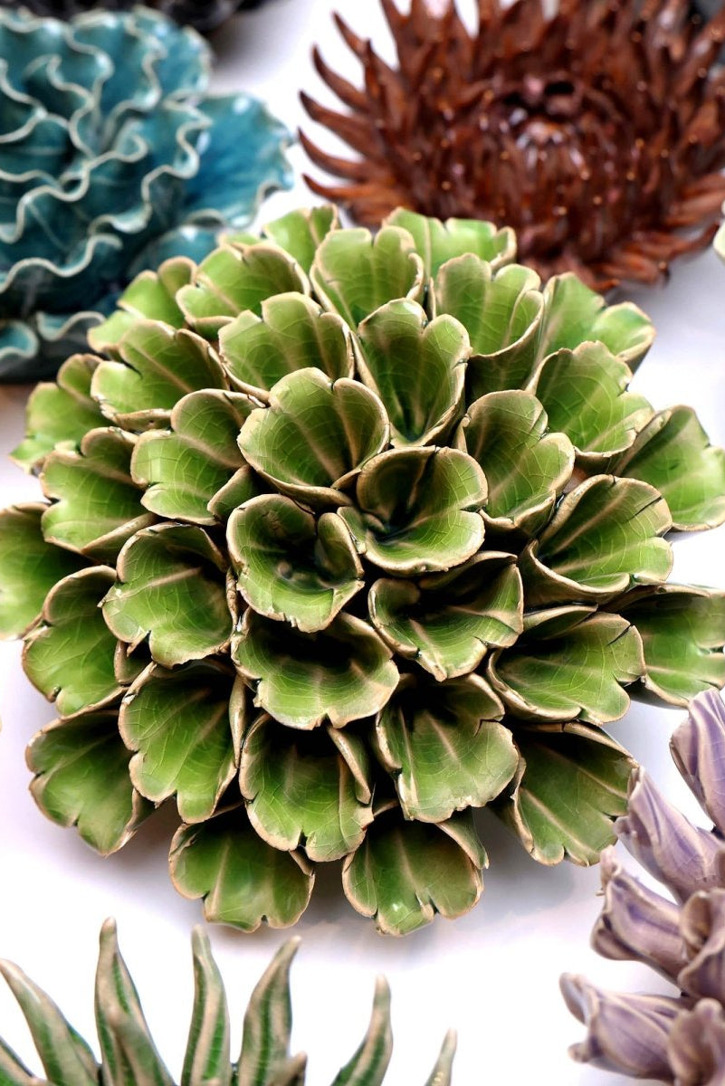 Ceramic Flower Polyp Green Large - Chive UK Wholesale