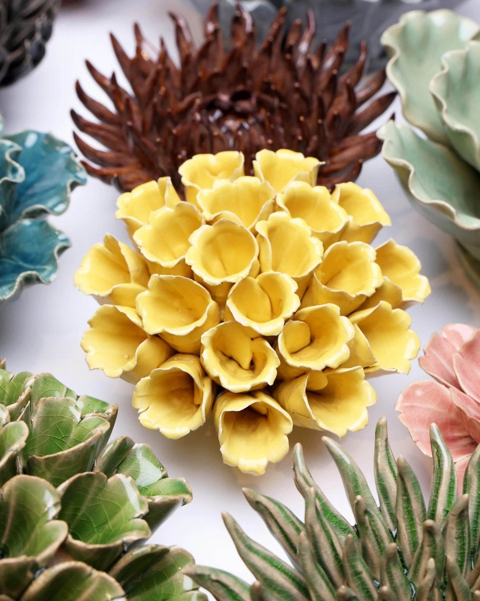 Ceramic Flower Polyp Yellow Medium - Chive UK Wholesale