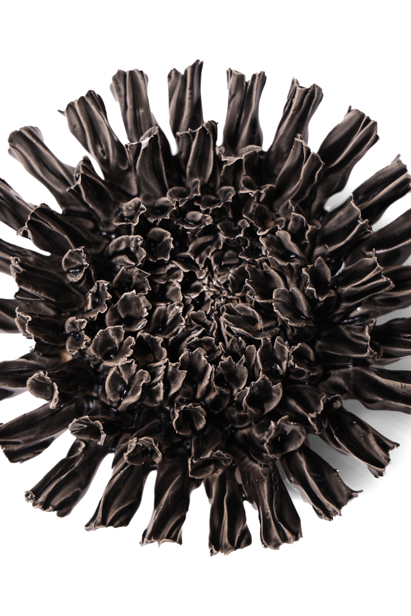 Ceramic Flower Fractal Black 5 - Chive UK Wholesale