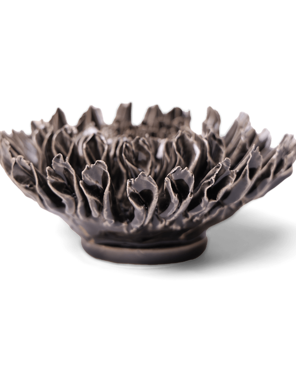 Ceramic Flower Fractal Black 5 - Chive UK Wholesale