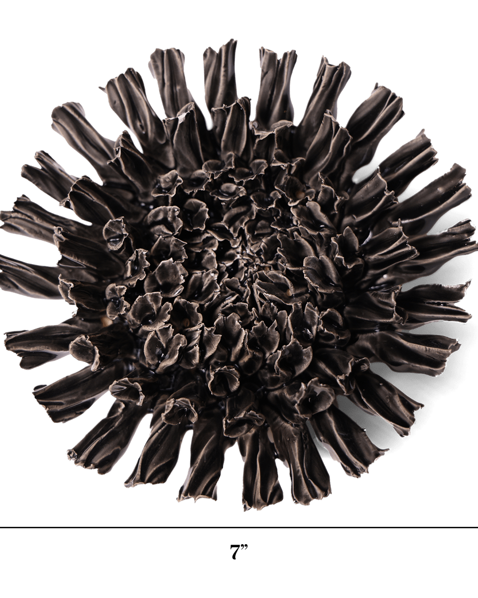 Ceramic Flower Fractal Black 5 - Chive UK Wholesale