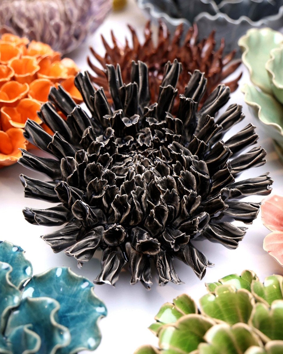 Ceramic Flower Fractal Black 5 - Chive UK Wholesale