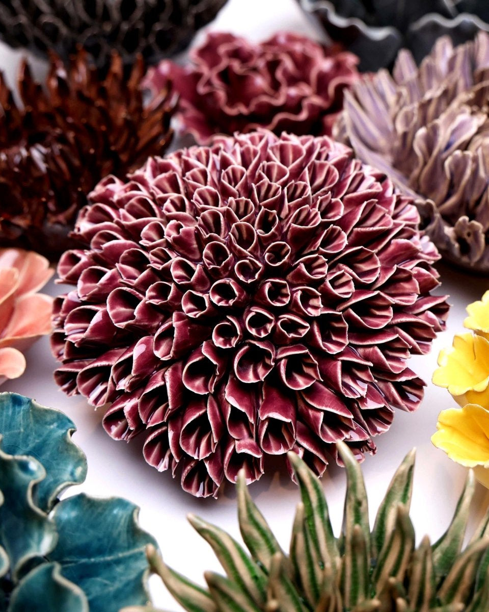 Ceramic Flower Anemone Purple Large - Chive UK Wholesale