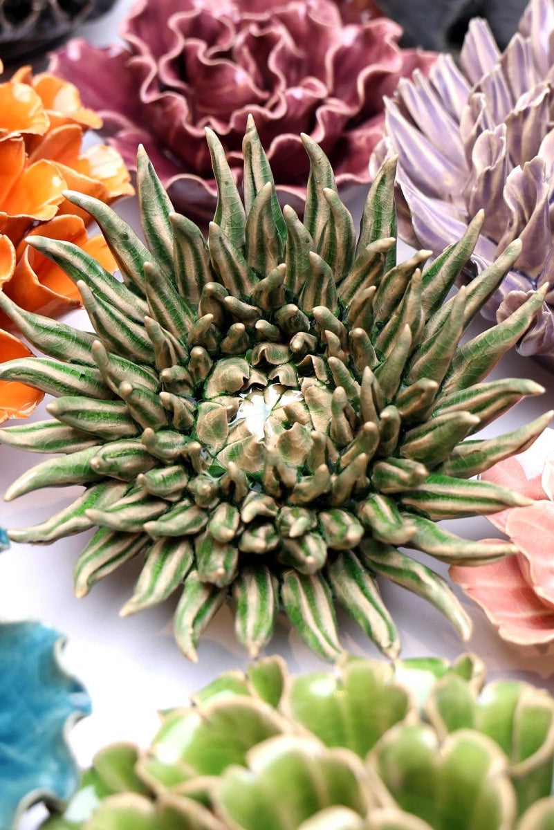 Ceramic Flower Mum Olive 5 - Chive UK Wholesale