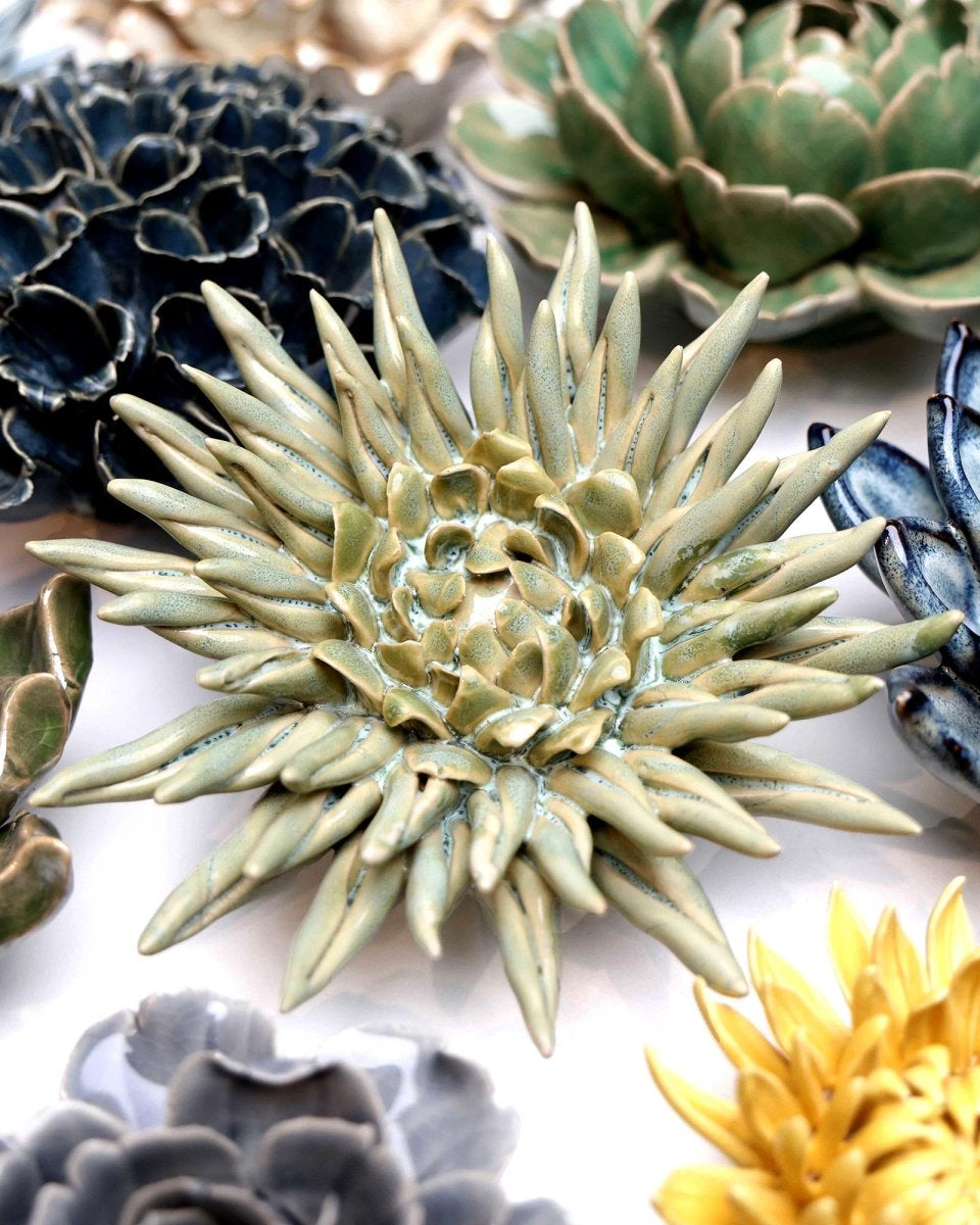 Ceramic Flower - Flower Green 6 - Chive UK Wholesale