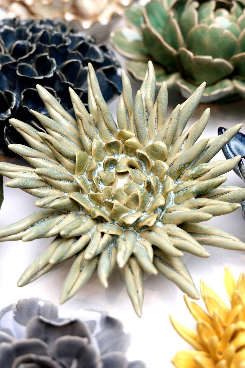 Ceramic Flower - Flower Green 6 - Chive UK Wholesale