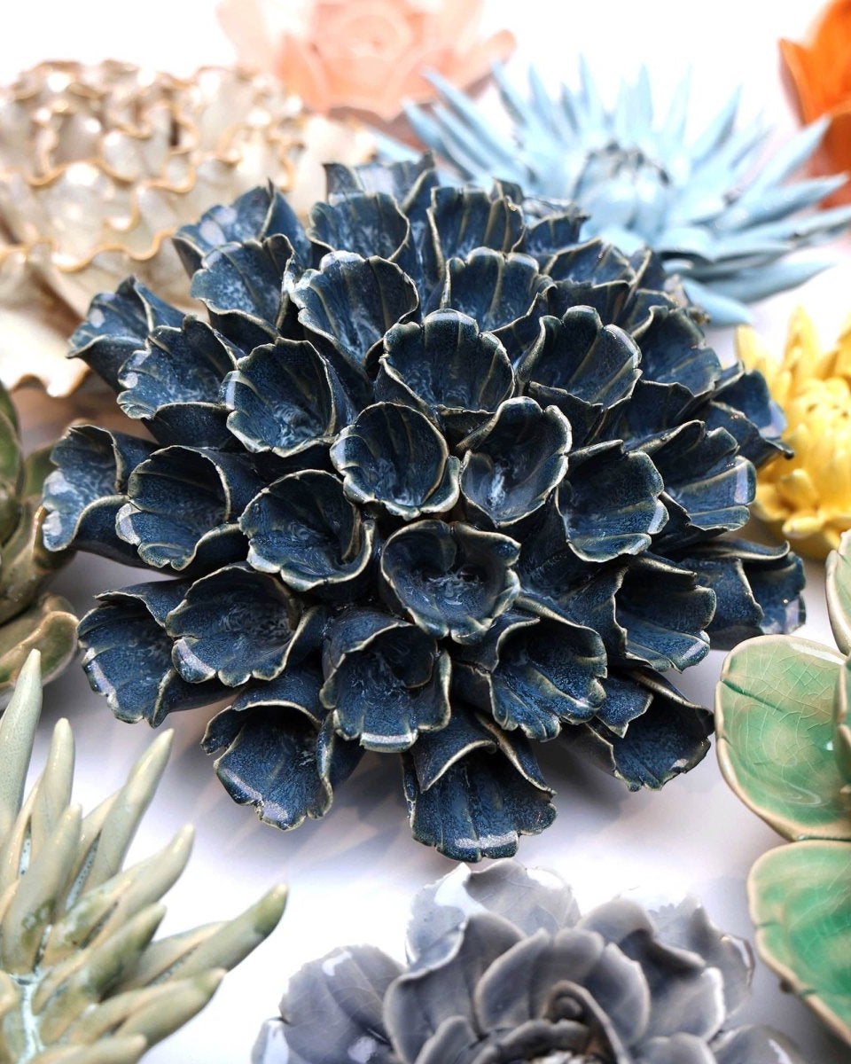 Ceramic Flower Polyp Blue 6 - Chive UK Wholesale