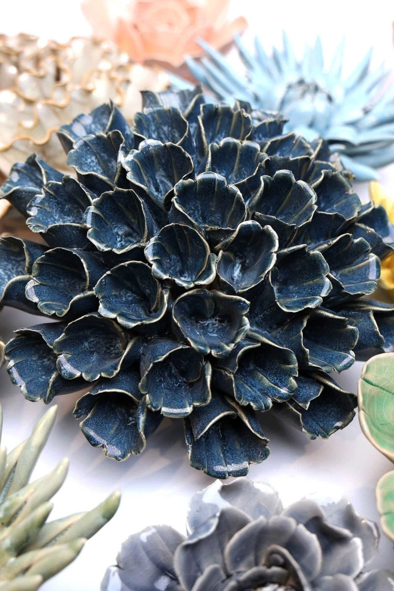Ceramic Flower Polyp Blue 6 - Chive UK Wholesale
