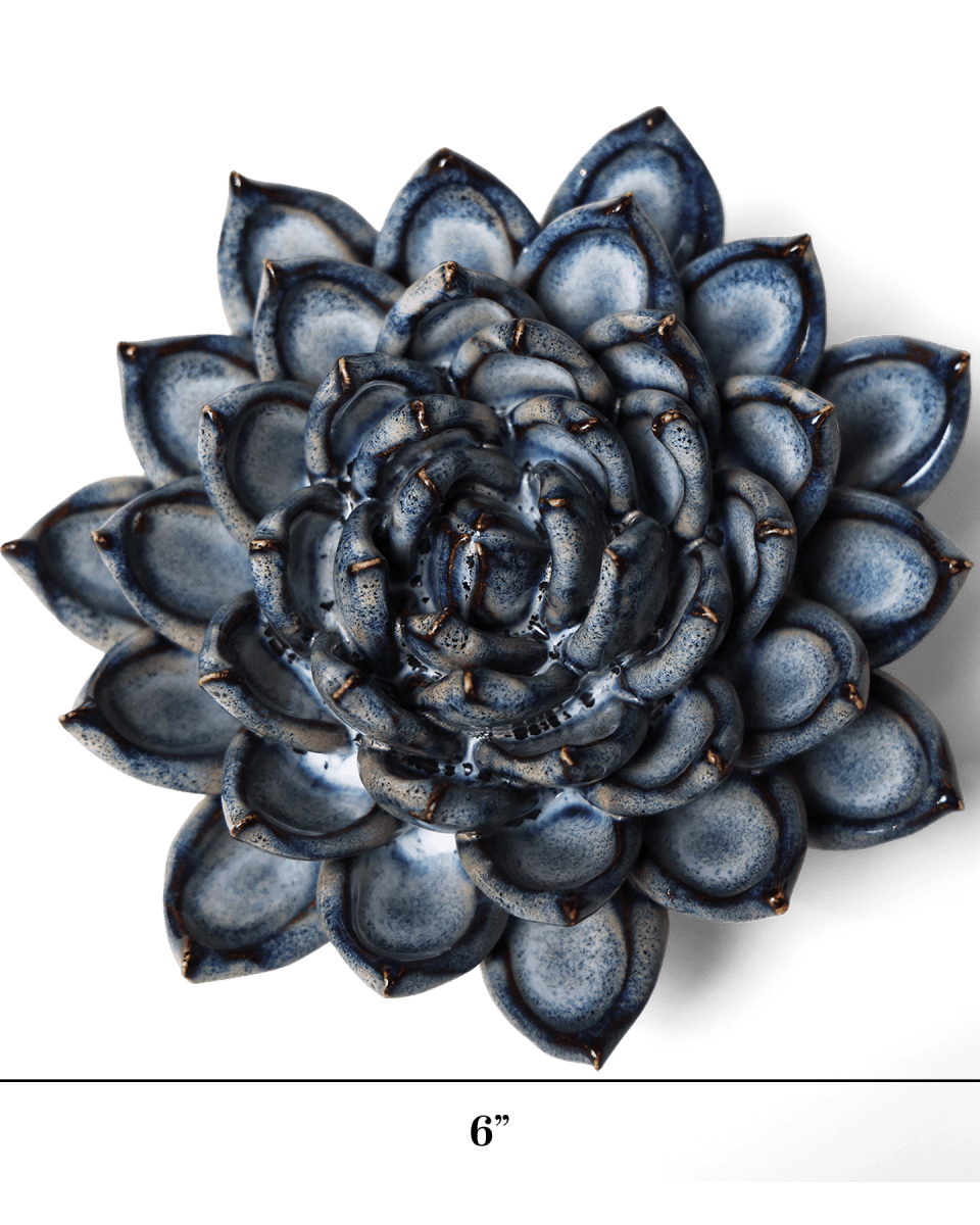 Ceramic Flower Succulent Blue 6 - Chive UK Wholesale