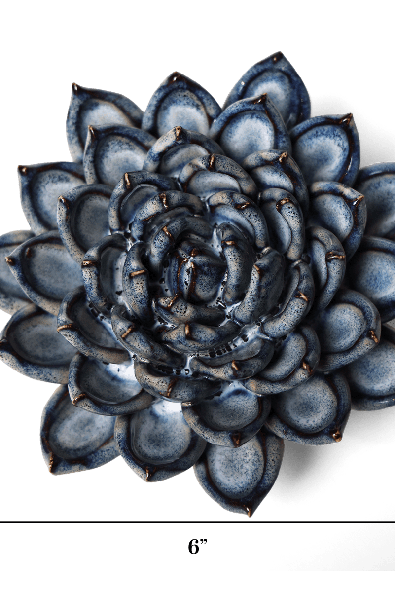 Ceramic Flower Succulent Blue 6 - Chive UK Wholesale