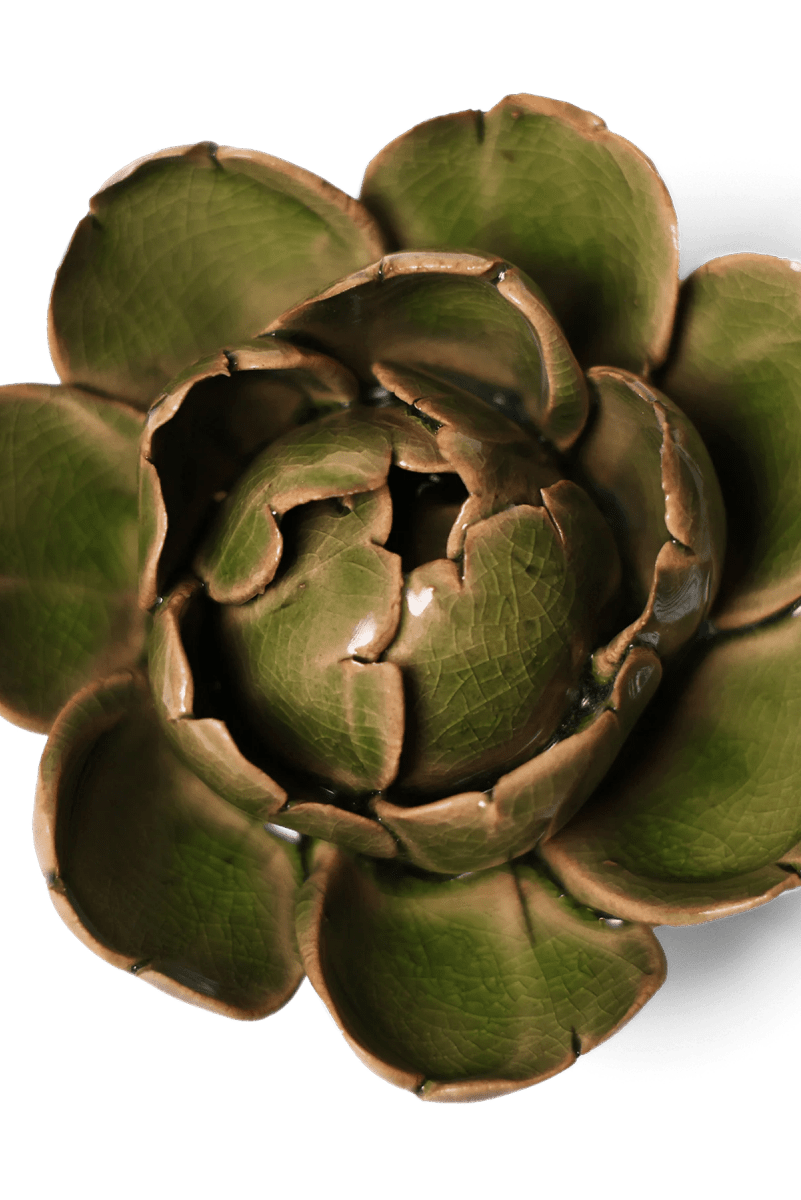 Ceramic Flower Peony Green 7 - Chive UK Wholesale