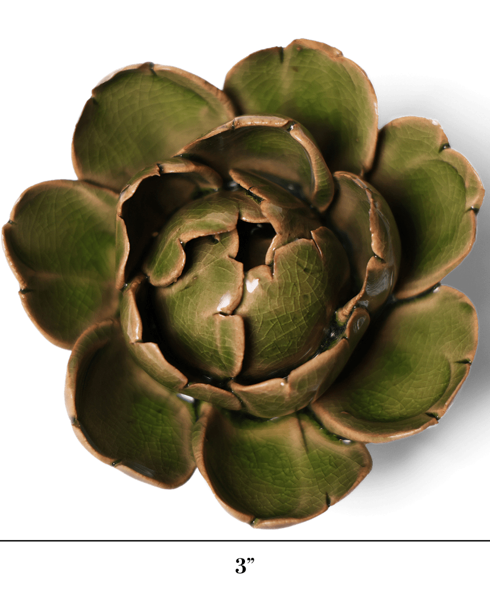 Ceramic Flower Peony Green 7 - Chive UK Wholesale