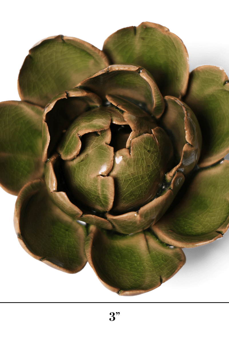 Ceramic Flower Peony Green 7 - Chive UK Wholesale