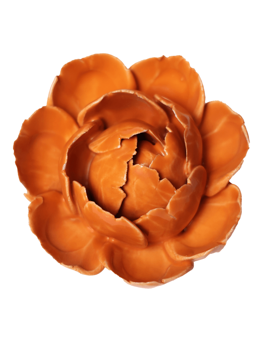 Ceramic Flower Peony Orange 7 - Chive UK Wholesale