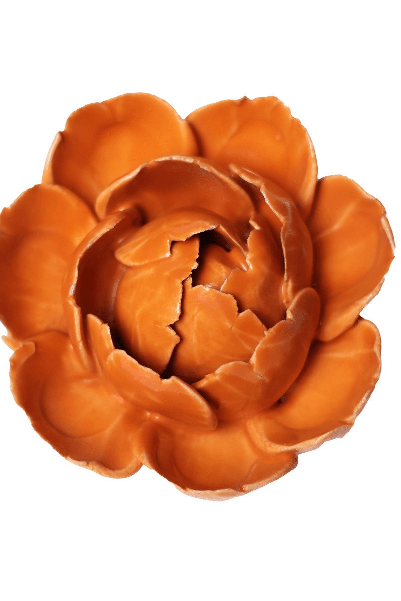 Ceramic Flower Peony Orange 7 - Chive UK Wholesale