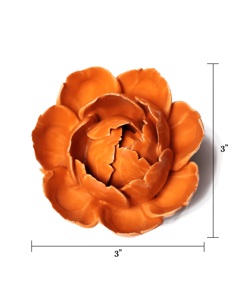 Ceramic Flower Peony Orange 7 - Chive UK Wholesale