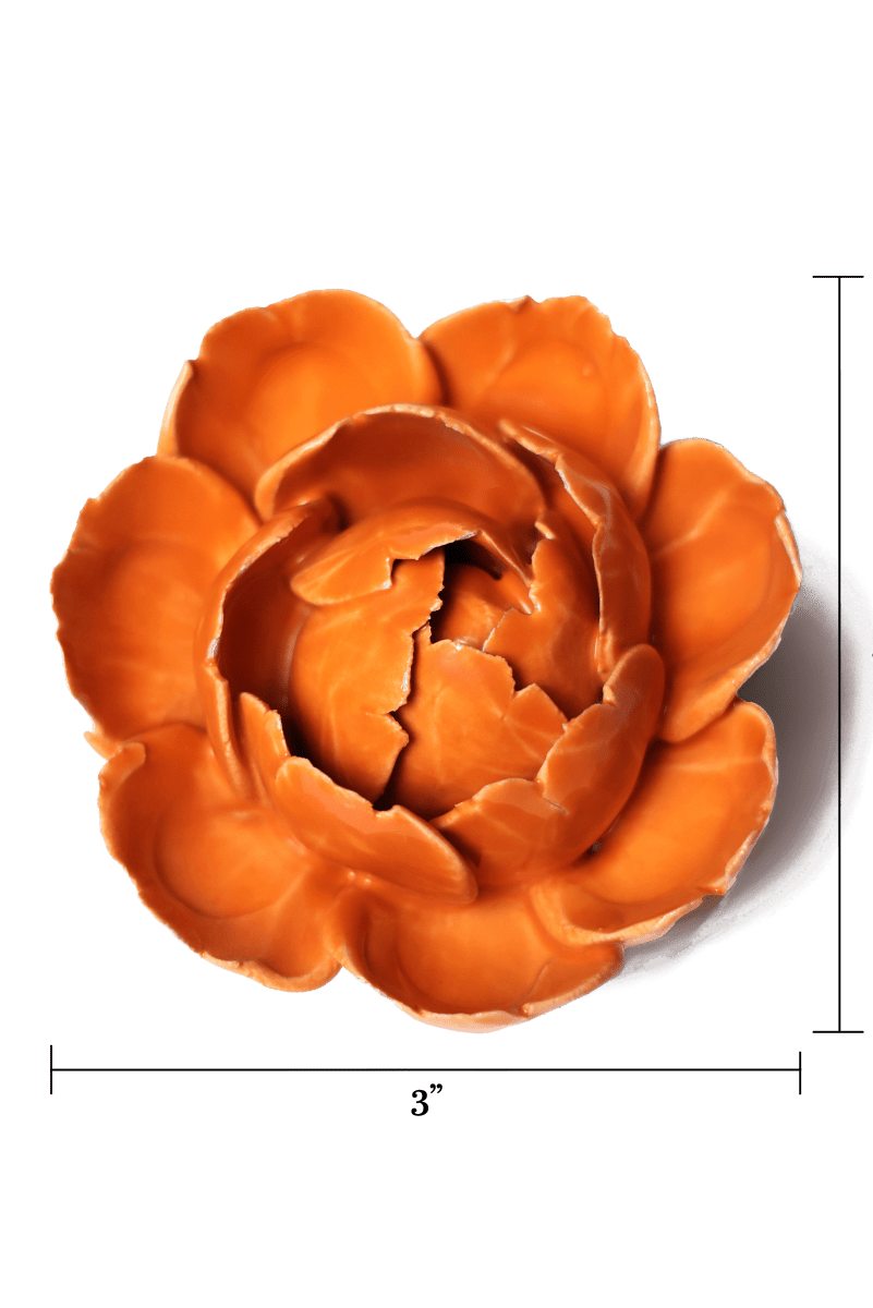 Ceramic Flower Peony Orange 7 - Chive UK Wholesale