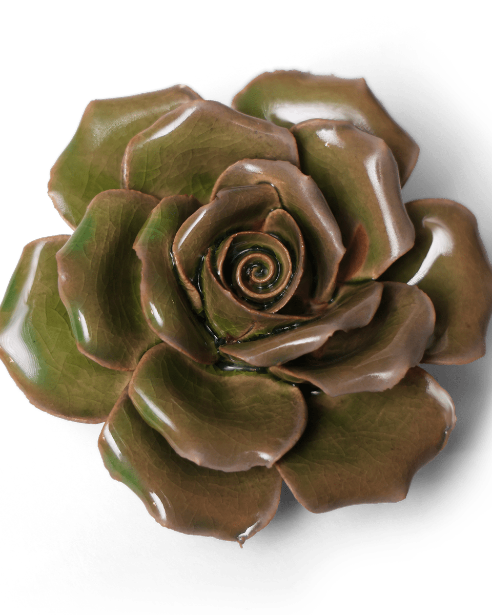 Ceramic Flower Rose Green 9 - Chive UK Wholesale