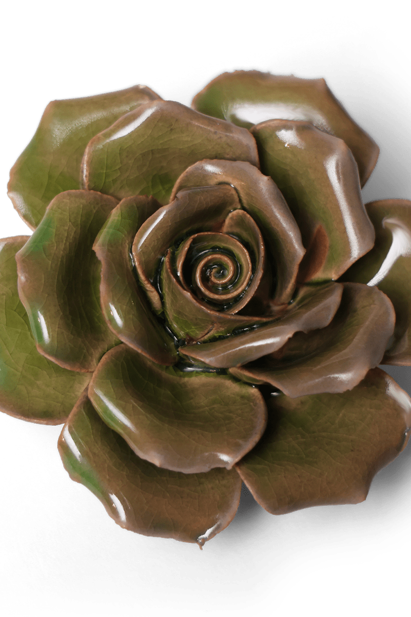 Ceramic Flower Rose Green 9 - Chive UK Wholesale