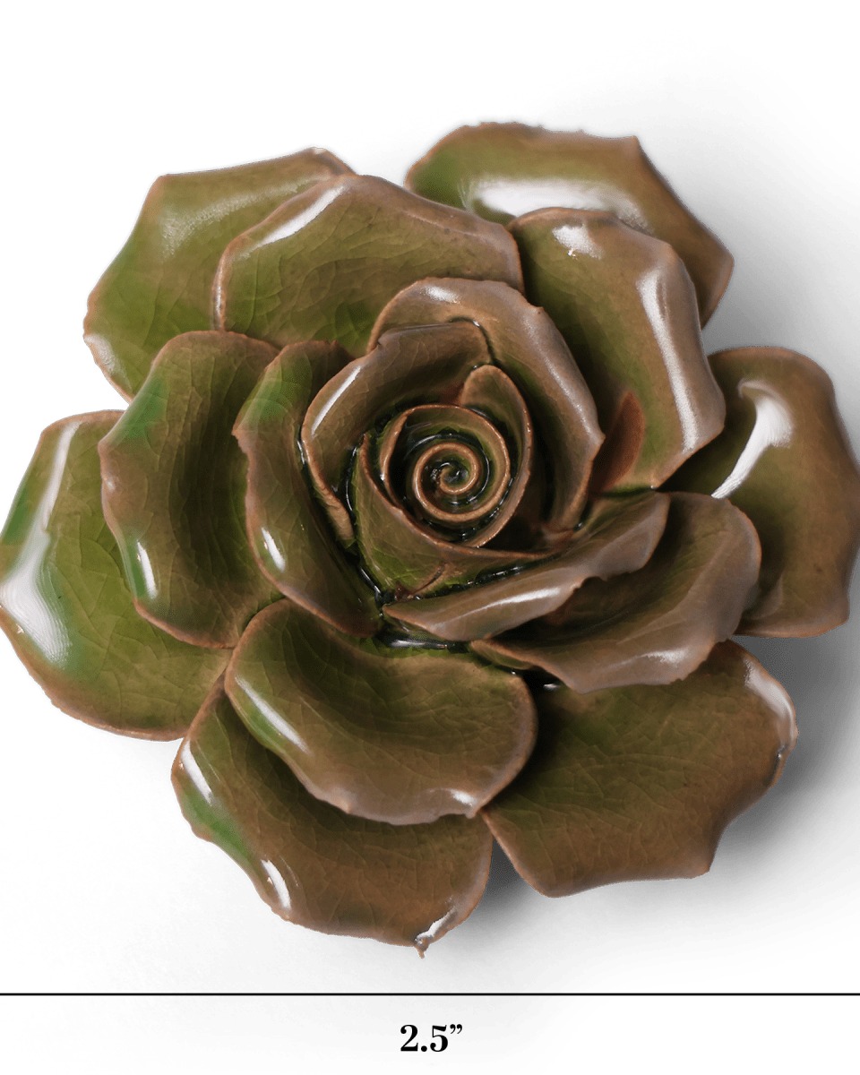 Ceramic Flower Rose Green 9 - Chive UK Wholesale