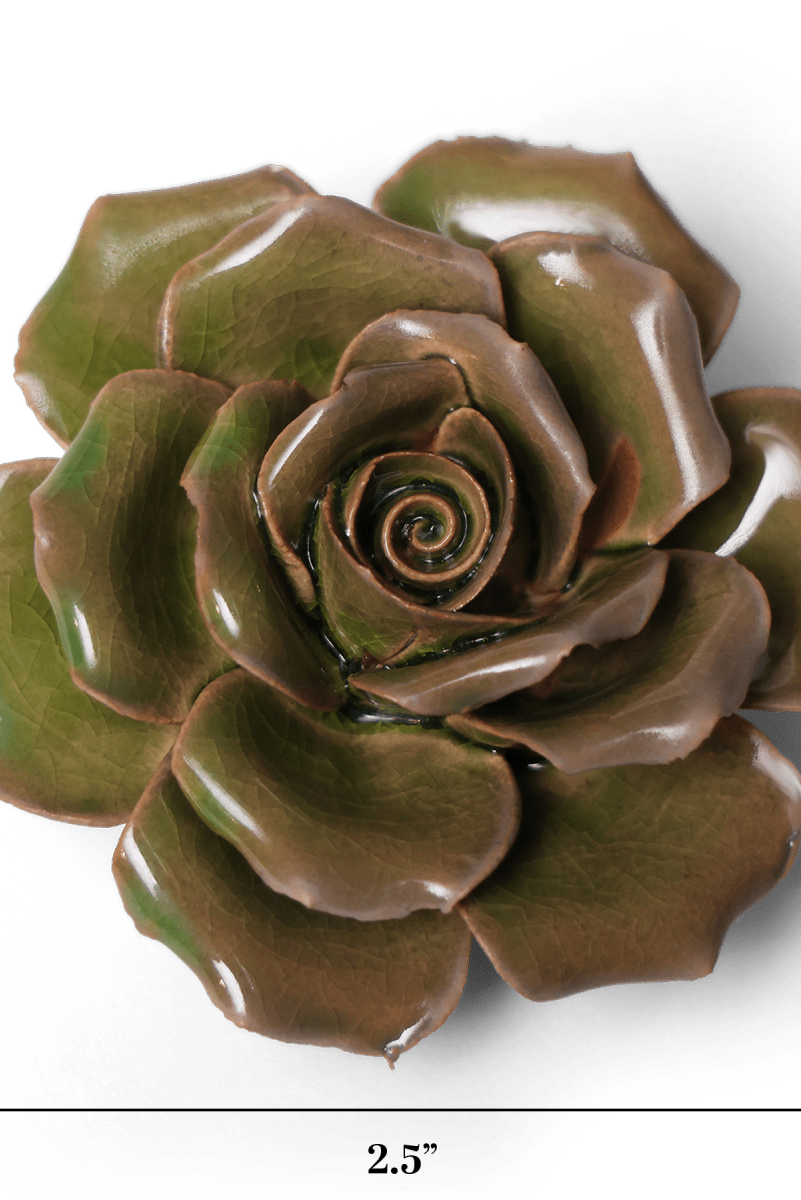 Ceramic Flower Rose Green 9 - Chive UK Wholesale