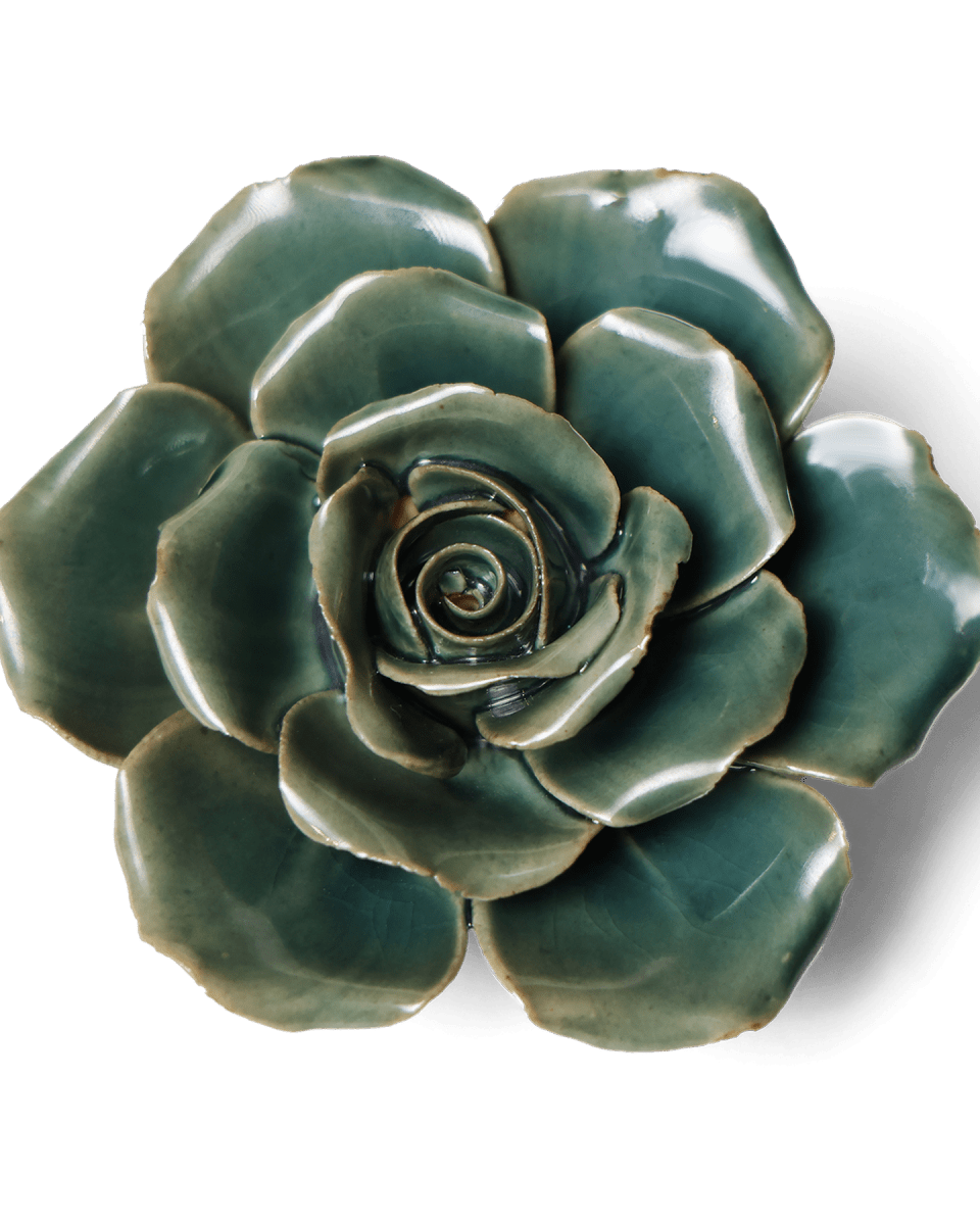 Ceramic Flower Rose Teal 9 - Chive UK Wholesale