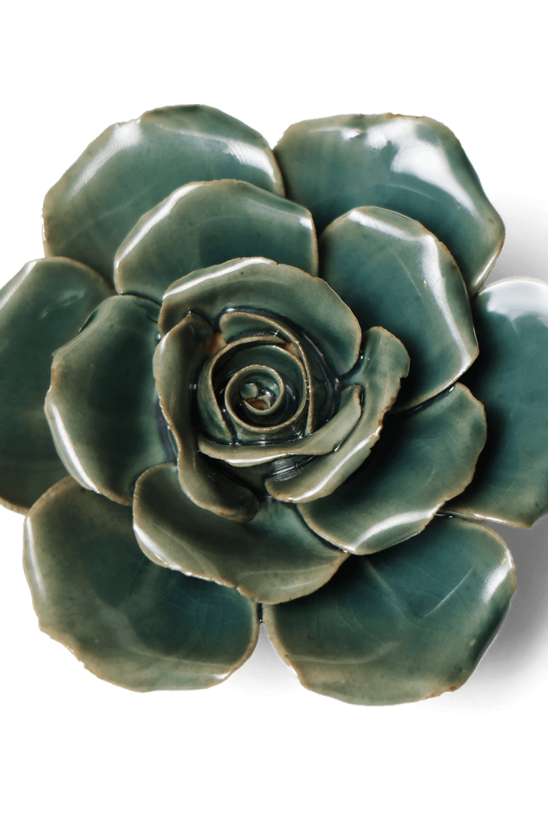 Ceramic Flower Rose Teal 9 - Chive UK Wholesale