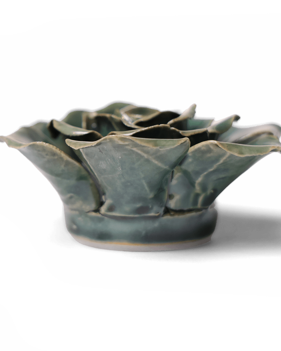 Ceramic Flower Rose Teal 9 - Chive UK Wholesale