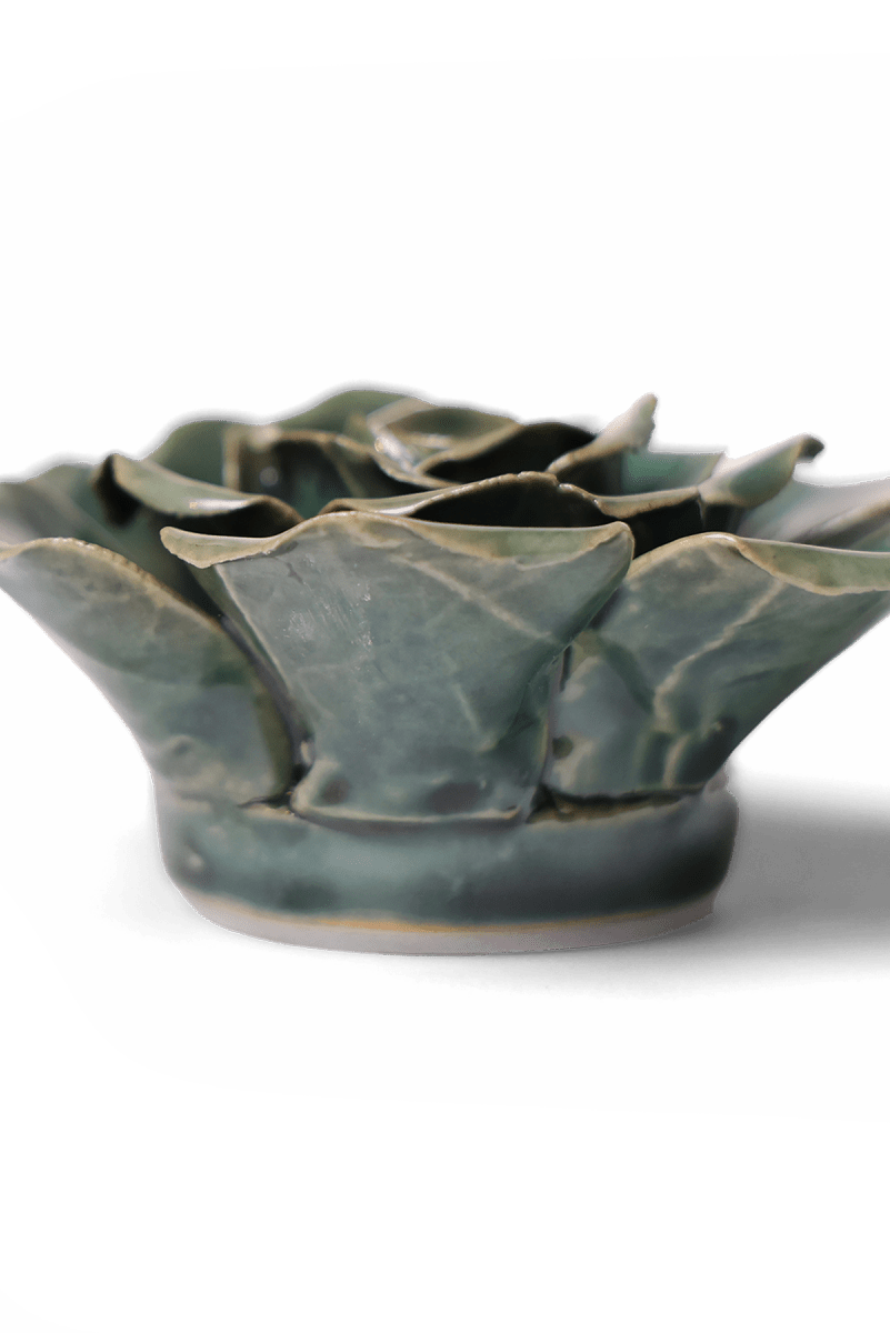 Ceramic Flower Rose Teal 9 - Chive UK Wholesale