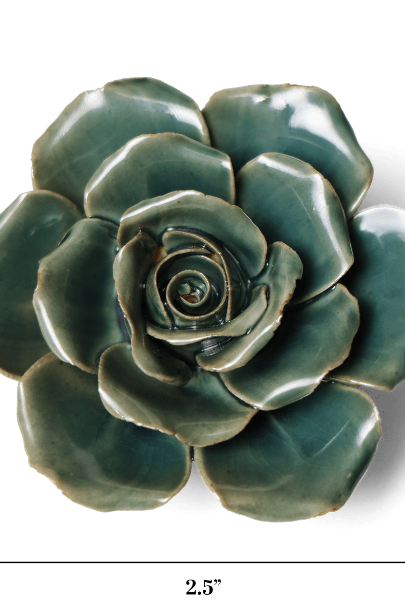 Ceramic Flower Rose Teal 9 - Chive UK Wholesale