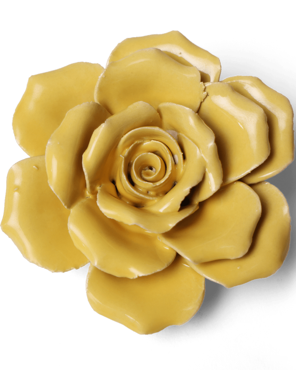 Ceramic Flower Rose Yellow 9 - Chive UK Wholesale