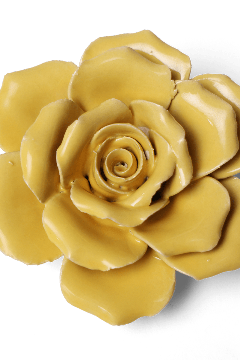 Ceramic Flower Rose Yellow 9 - Chive UK Wholesale