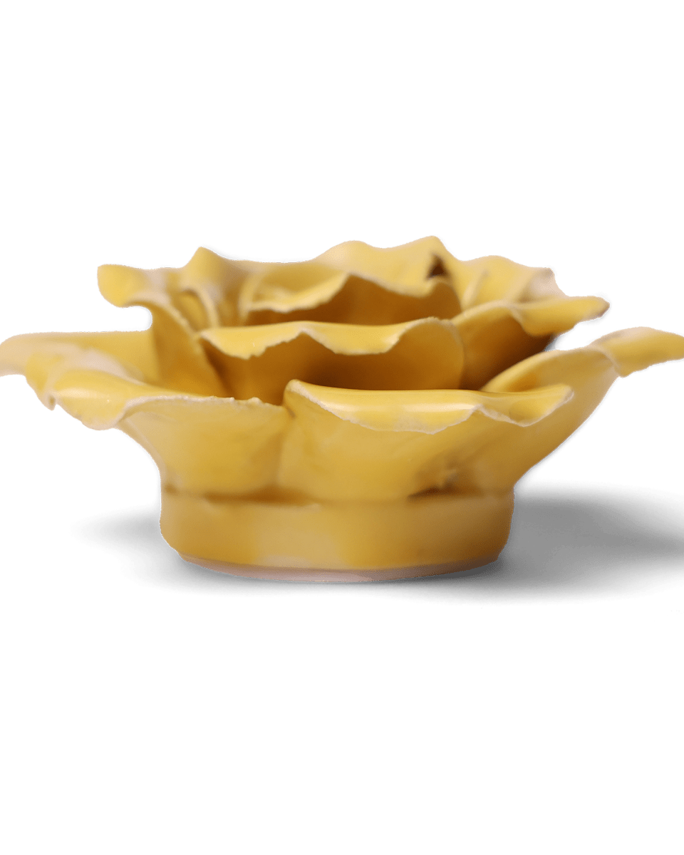 Ceramic Flower Rose Yellow 9 - Chive UK Wholesale