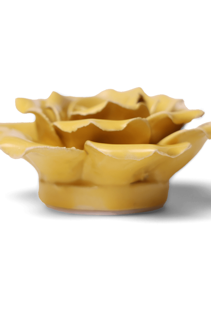 Ceramic Flower Rose Yellow 9 - Chive UK Wholesale