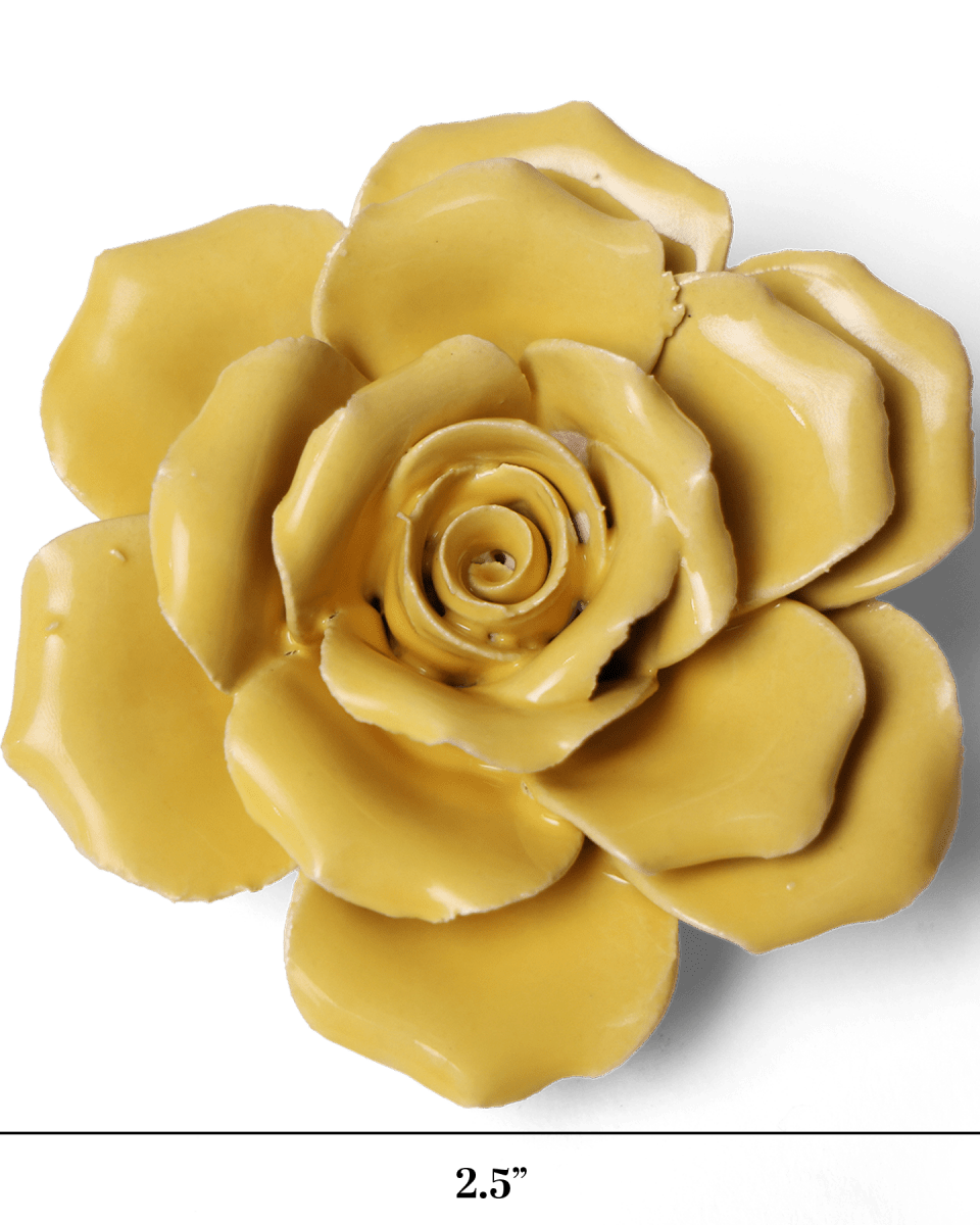 Ceramic Flower Rose Yellow 9 - Chive UK Wholesale