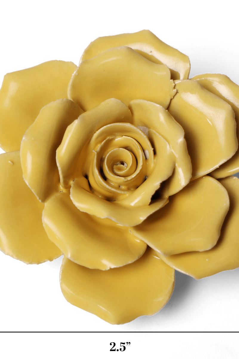 Ceramic Flower Rose Yellow 9 - Chive UK Wholesale