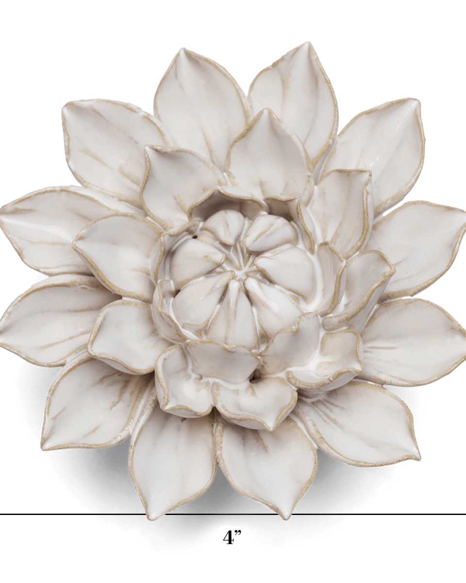 Coastal Ceramic Flower Ivory Dahlia - Chive UK Wholesale