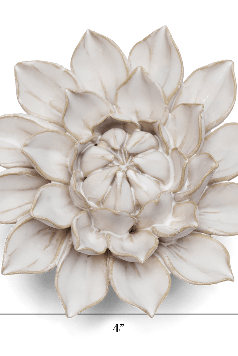 Coastal Ceramic Flower Ivory Dahlia - Chive UK Wholesale