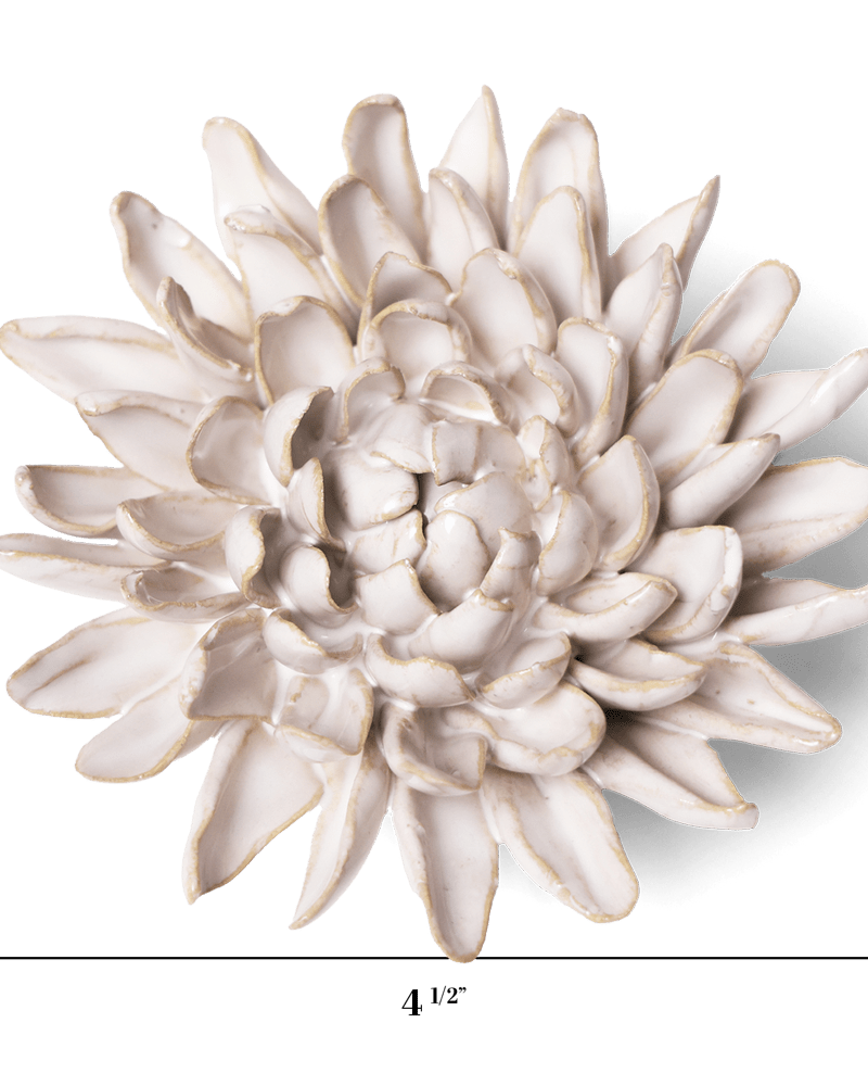 Coastal Ceramic Flower Ivory Chrysanthemum - Chive UK Wholesale