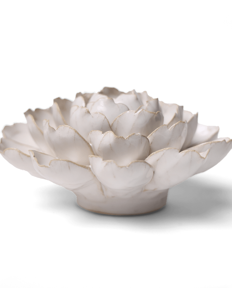 Coastal Ceramic Flower Ivory Cabbage Flower - Chive UK Wholesale