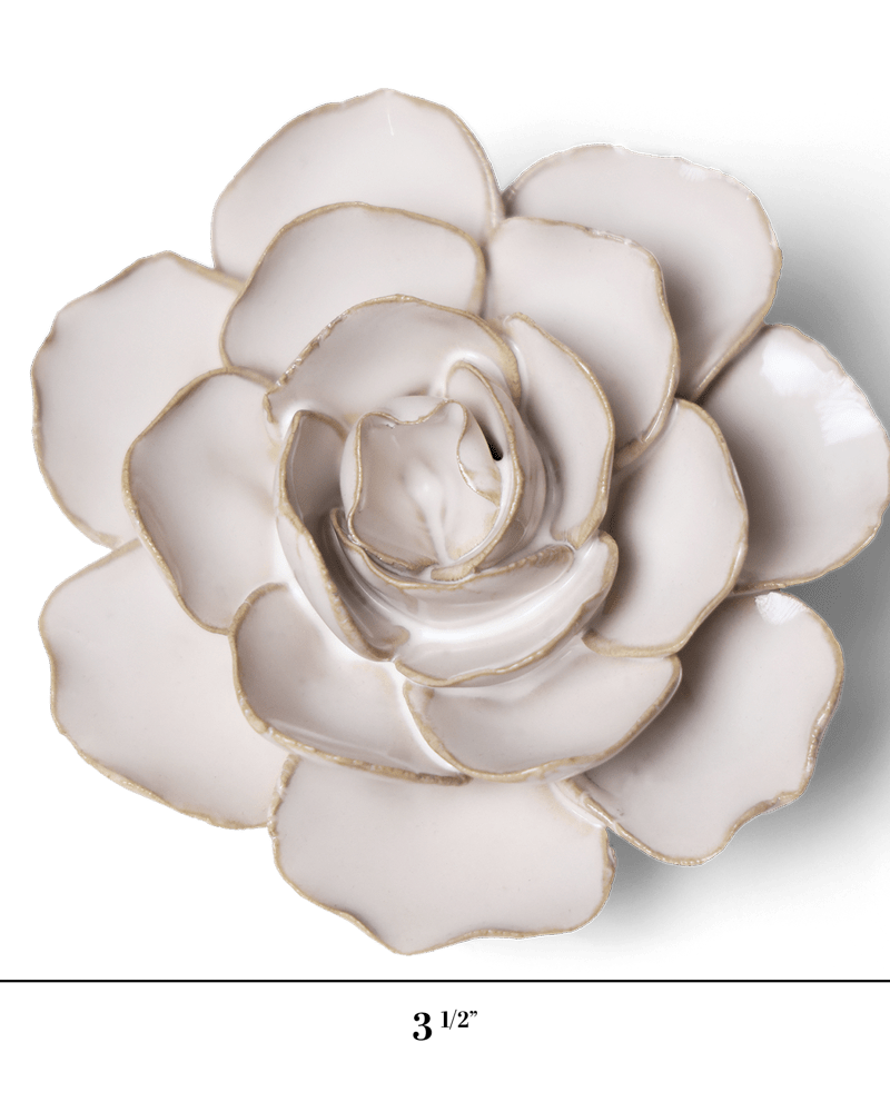 Coastal Ceramic Flower Ivory Ranunculus - Chive UK Wholesale