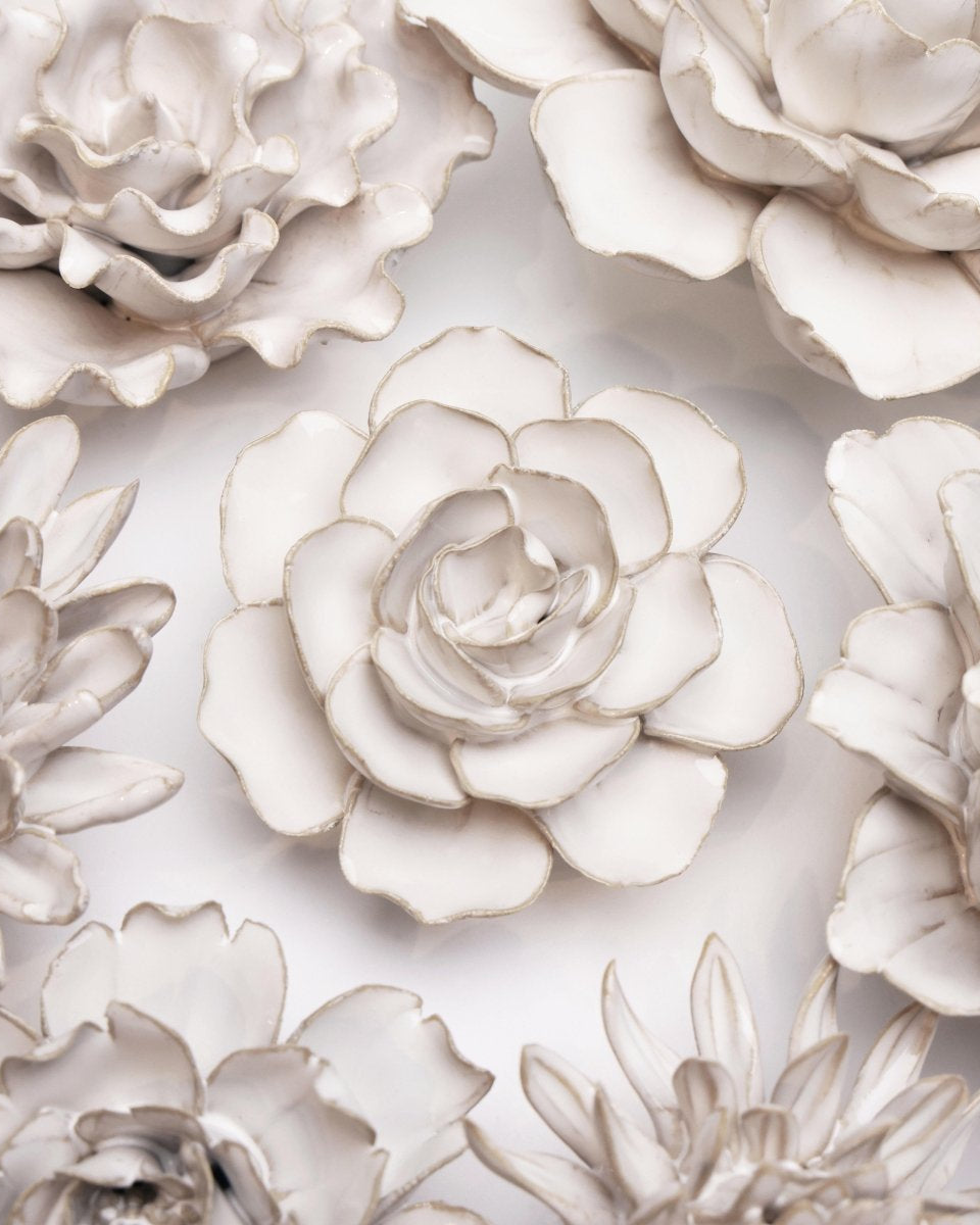 Coastal Ceramic Flower Ivory Ranunculus - Chive UK Wholesale