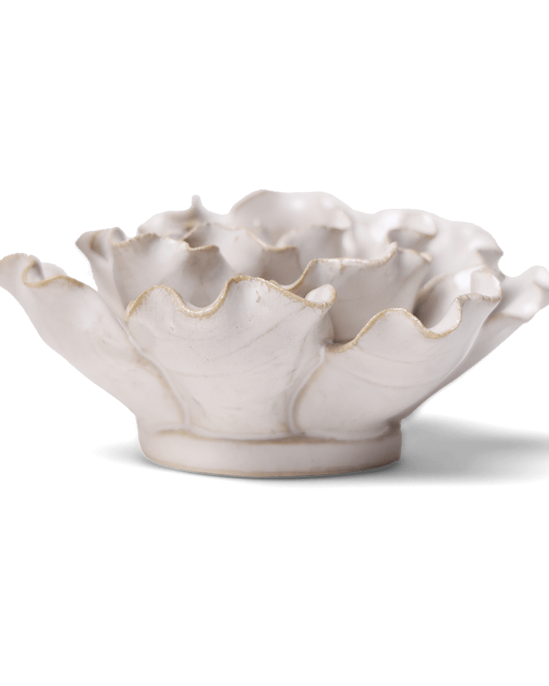 Coastal Ceramic Flower Ivory Sea Lettuce Medium - Chive UK Wholesale