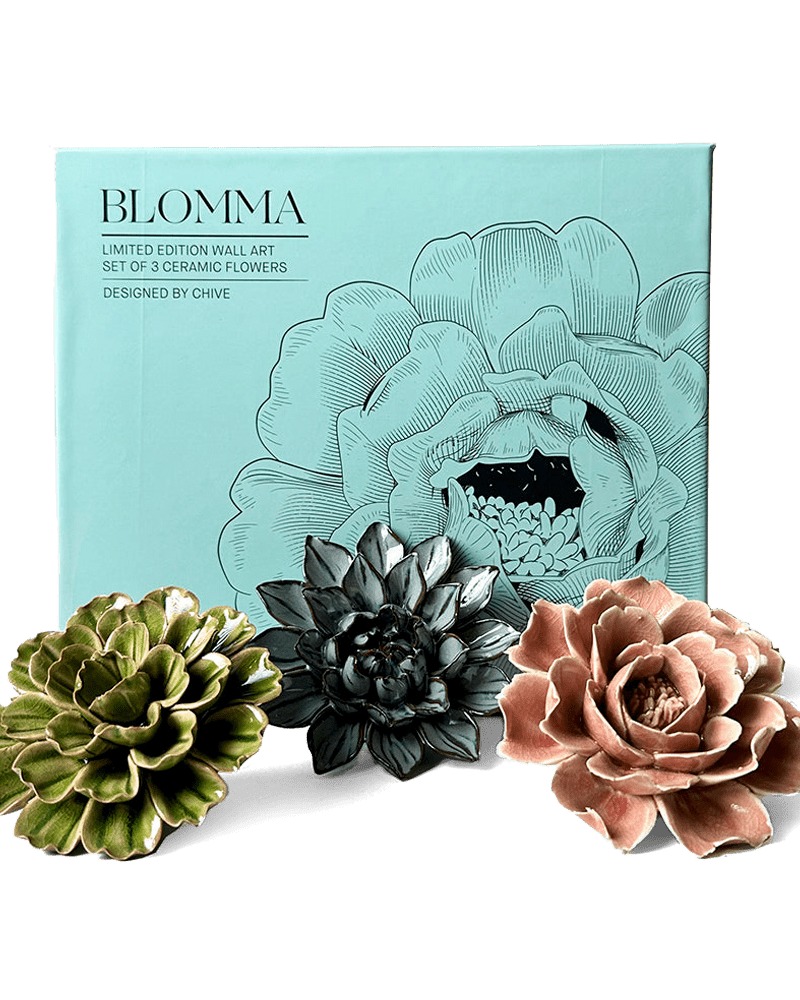 Ceramic Flower Blomma Box Set - Chive UK Wholesale
